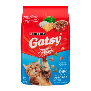 Comida para Gatos Gatsy Purina Sabor Pescado Arroz y Espinaca 3kg